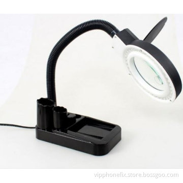 10x HD LED Lamp Desktop Magnifying Glass For Fix Phone Motherboard